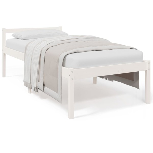 Cama para personas mayores madera maciza pino blanco 90x190 cm