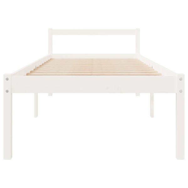 Cama para personas mayores madera maciza pino blanco 90x190 cm