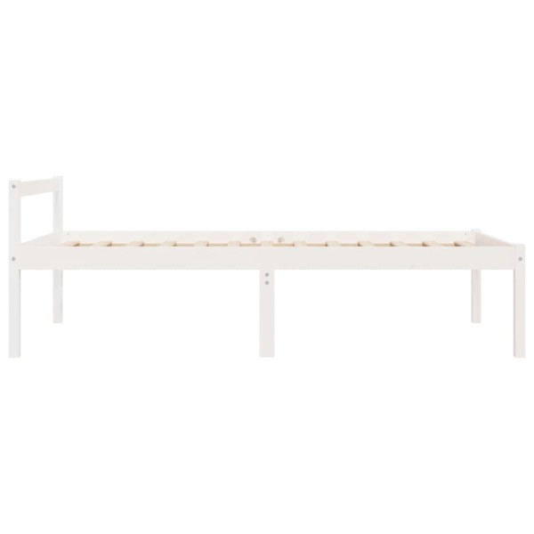 Cama para personas mayores madera maciza pino blanco 90x190 cm