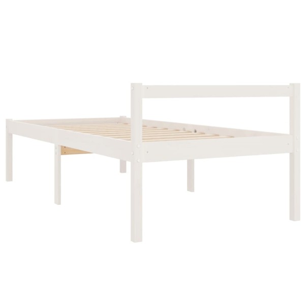 Cama para personas mayores madera maciza pino blanco 90x190 cm