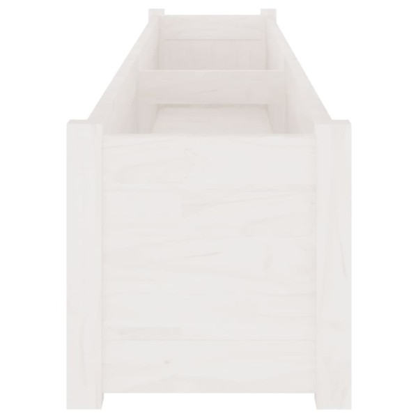 Jardineras de madera maciza de pino blanca 2 uds 200x31x31 cm