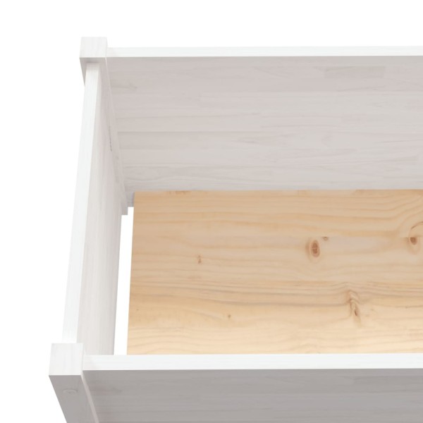 Jardineras de madera maciza de pino blanca 2 uds 200x31x31 cm