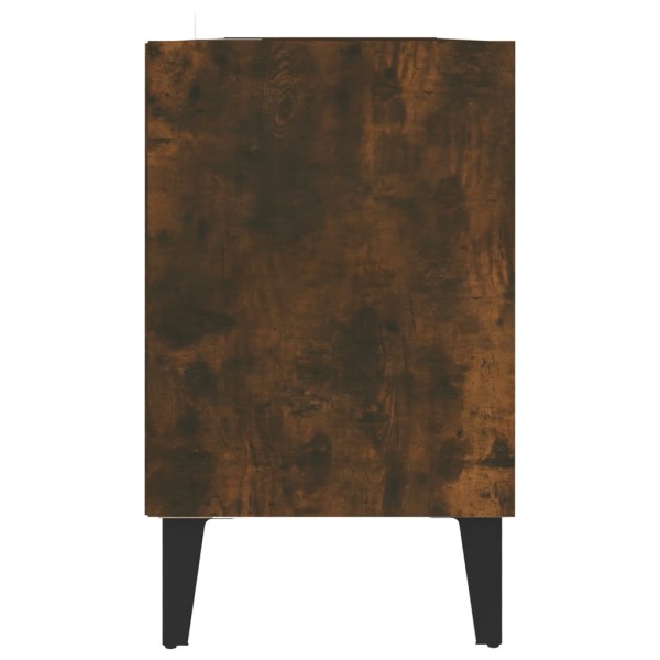 Mueble de TV con patas de metal roble ahumado 103,5x30x50 cm