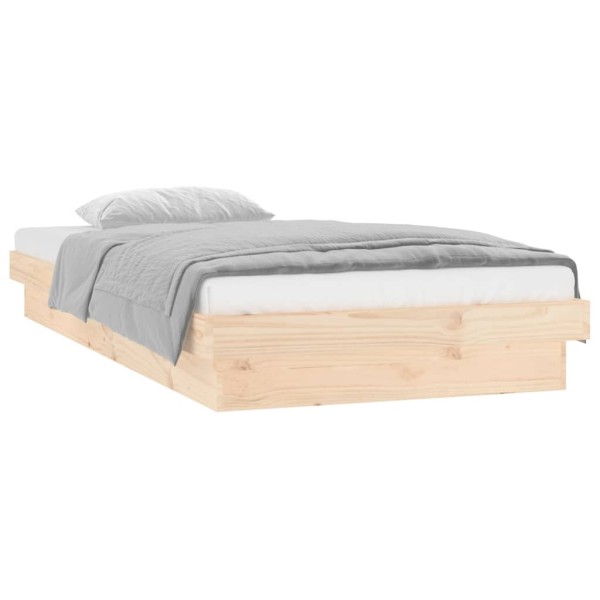 Estructura de cama con LED madera maciza 90x200 cm