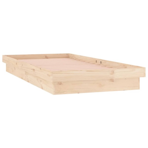 Estructura de cama con LED madera maciza 90x200 cm