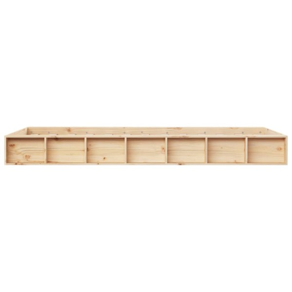 Estructura de cama individual de madera maciza 90x190 cm