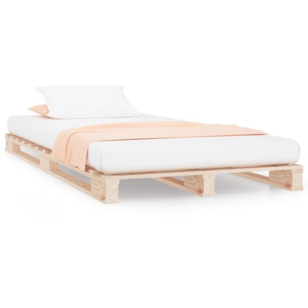 Cama de palets de madera maciza de pino 75x190 cm