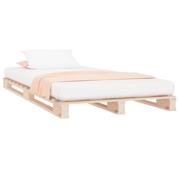 Cama de palets de madera maciza de pino 75x190 cm