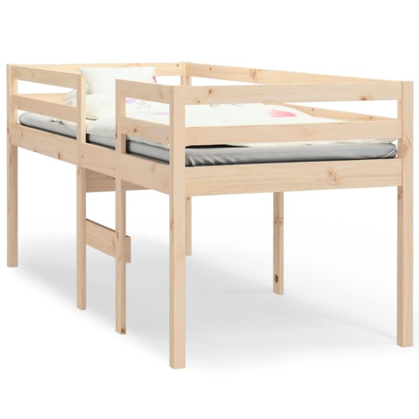 Cama alta madera maciza de pino 90x190 cm