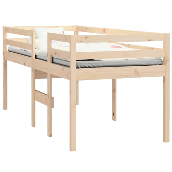 Cama alta madera maciza de pino 90x190 cm