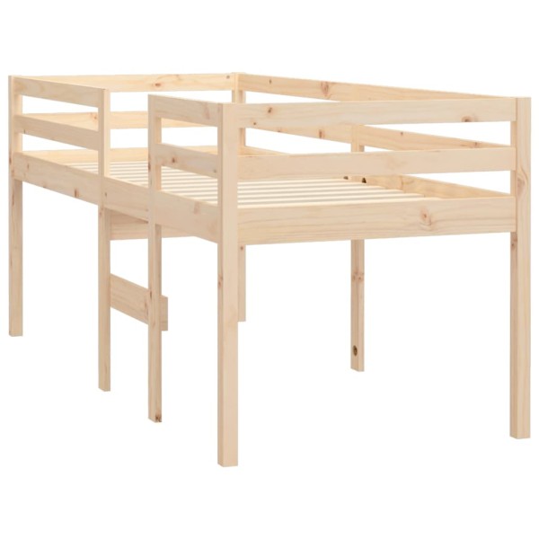 Cama alta madera maciza de pino 90x190 cm