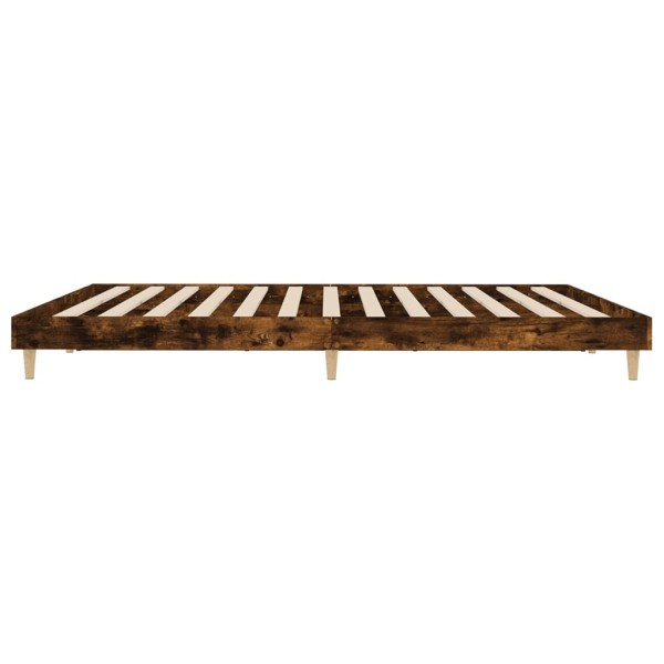 Estructura de cama madera contrachapada roble ahumado 140x200cm