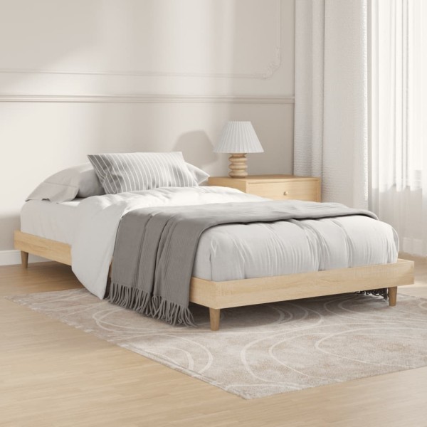 Estructura de cama madera contrachapada roble Sonoma 100x200 cm