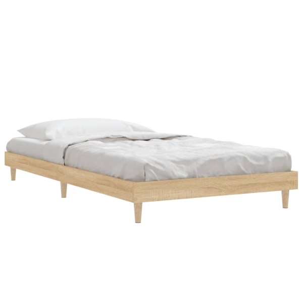 Estructura de cama madera contrachapada roble Sonoma 100x200 cm