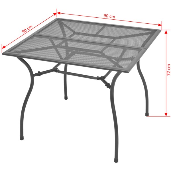 Set de mesa y sillas plegables de jardín 5 piezas acero gris