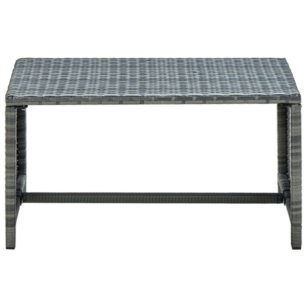 Mesa de centro de ratán sintético gris 70x40x38 cm