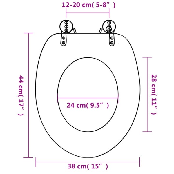 Asiento inodoro WC MDF tapa de estrellas de mar