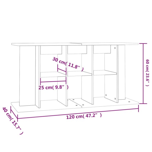 Soporte para acuario madera ingeniería roble Sonoma 120x40x60cm