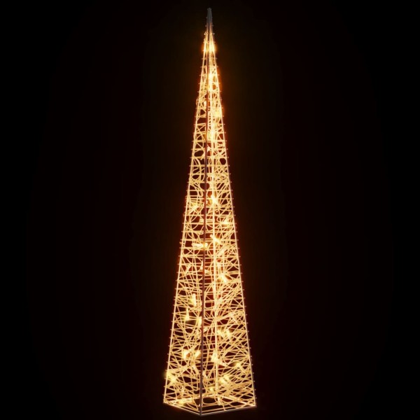 Cono de luz navideño 60 LED blanco cálido 120 cm acrílico