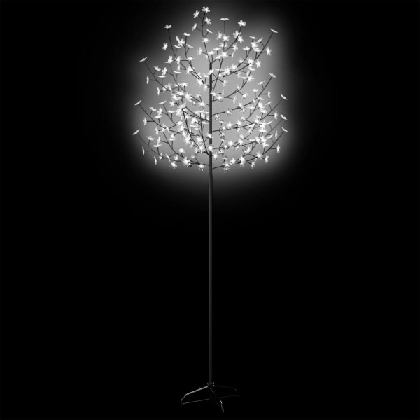 Árbol de Navidad 220 LEDs luz blanca fría flores de cerezo 220