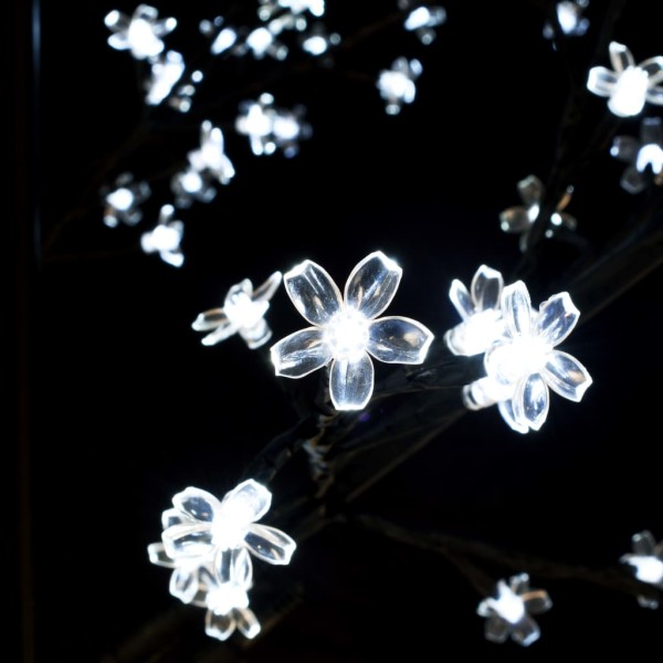 Árbol de Navidad 220 LEDs luz blanca fría flores de cerezo 220