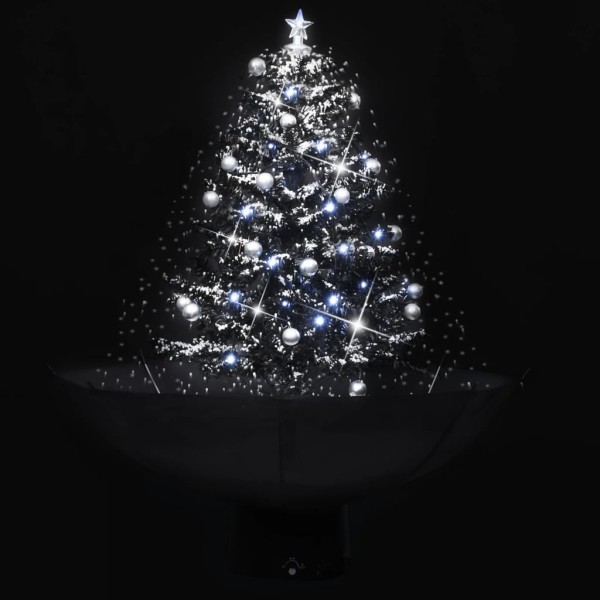 Árbol de Navidad con nieve con base de paraguas PVC negro 75 cm