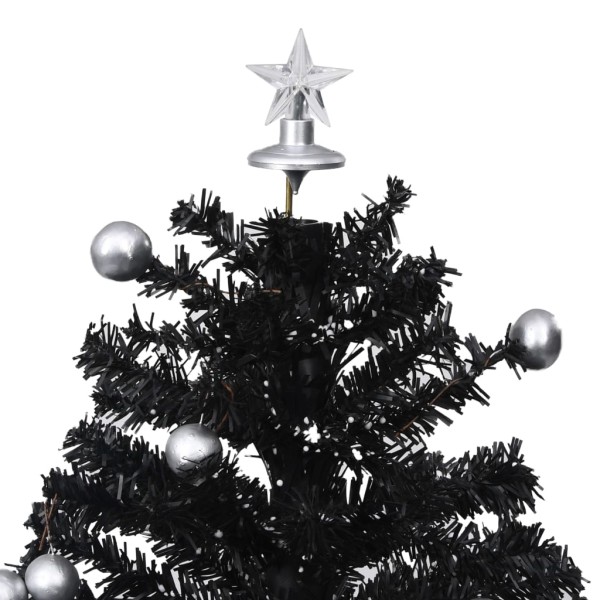 Árbol de Navidad con nieve con base de paraguas PVC negro 75 cm