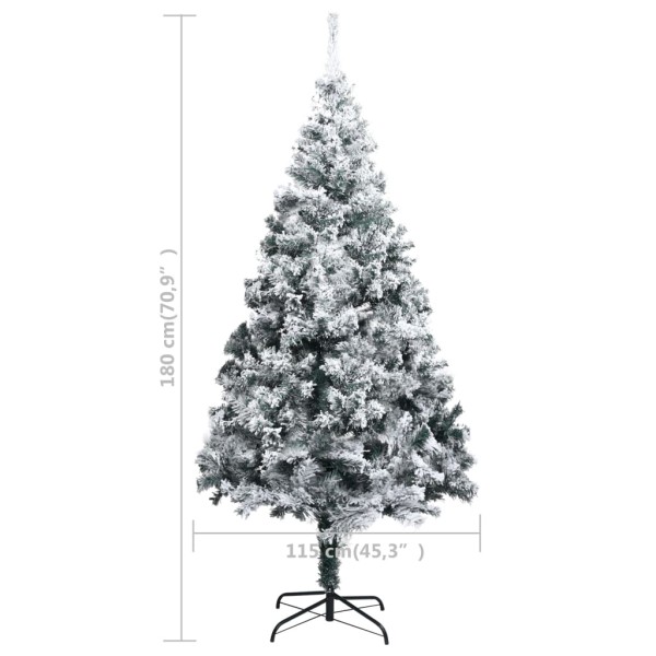 Árbol de Navidad artificial verde con nieve 180 cm