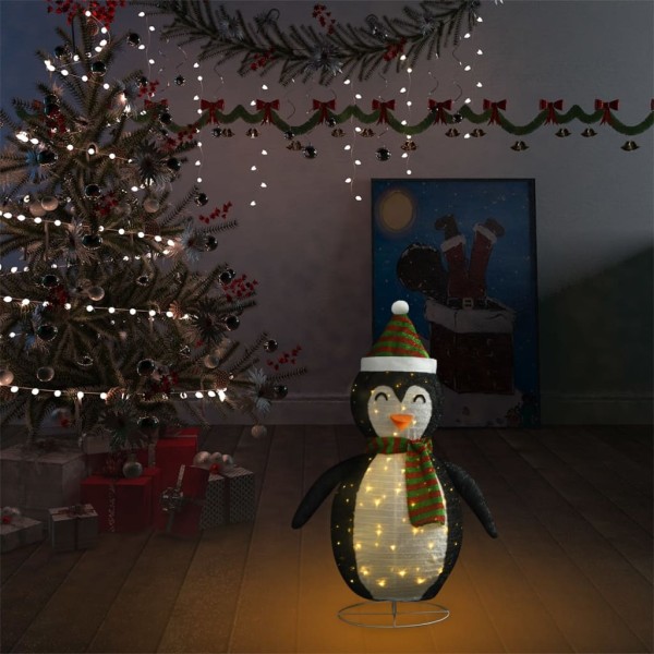 Pingüino de Navidad decorativo con LED tela lujosa 60 cm