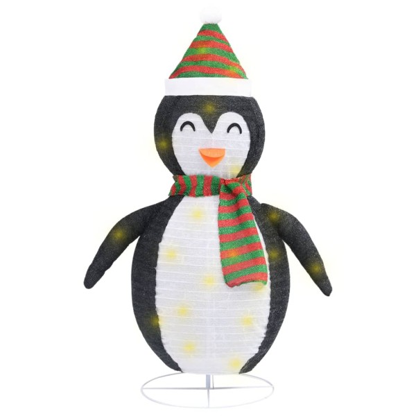 Pingüino de Navidad decorativo con LED tela lujosa 120 cm