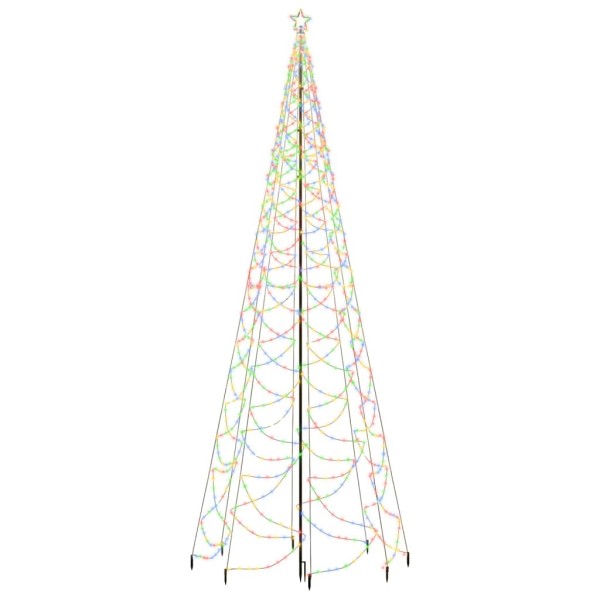 Árbol de Navidad con poste de metal 1400 LEDs de colores 5 m