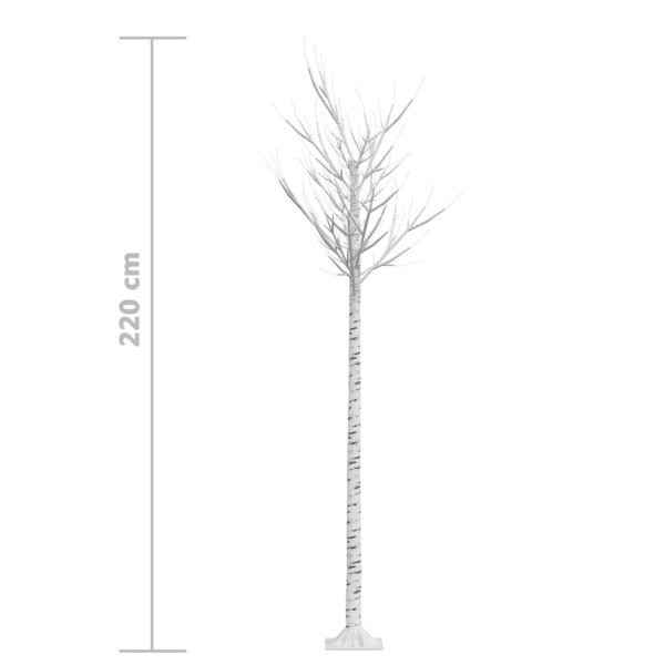 Árbol de Navidad LED blanco cálido sauce interior exterior 2,2m