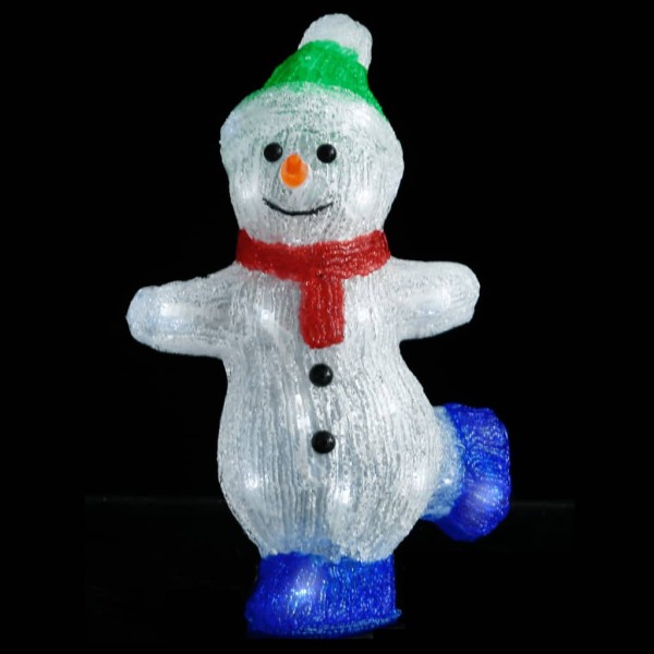 Figura de muñeco de nieve de acrílico navideño LED 30 cm