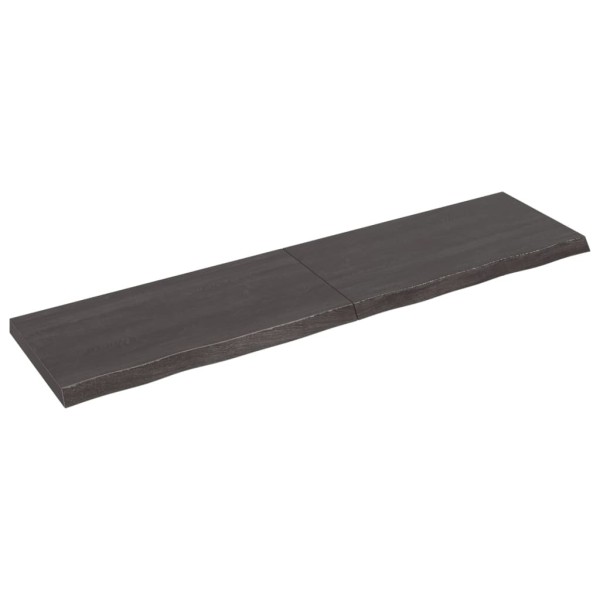 Estante pared madera roble tratada marrón oscuro 200x50x(2-6)cm