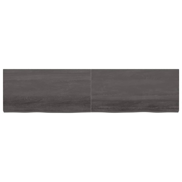 Estante pared madera roble tratada marrón oscuro 200x50x(2-6)cm