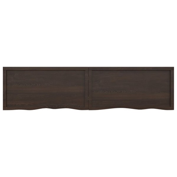 Estante pared madera roble tratada marrón oscuro 200x50x(2-6)cm