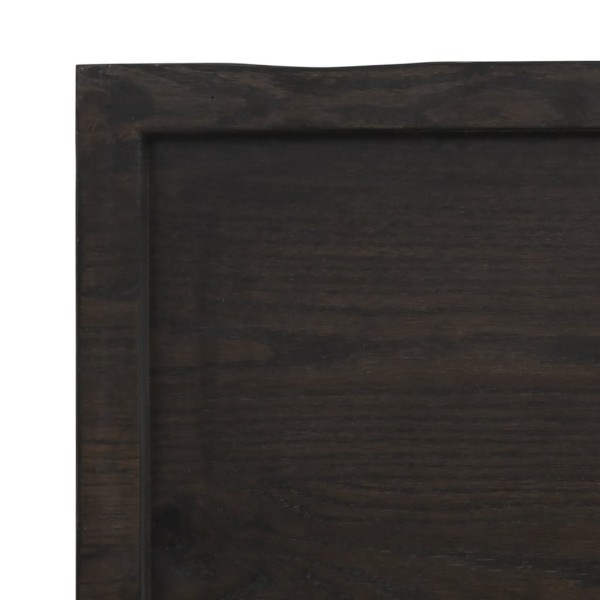 Estante pared madera roble tratada marrón oscuro 200x50x(2-6)cm