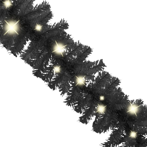 Guirnalda de Navidad con luces LED negro 10 m