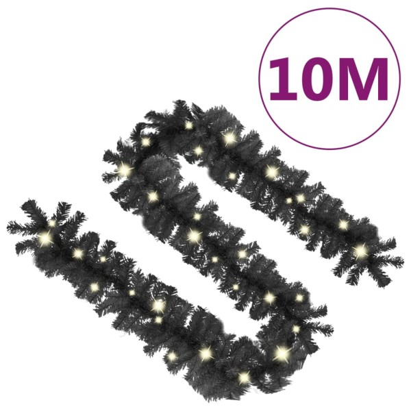 Guirnalda de Navidad con luces LED negro 10 m