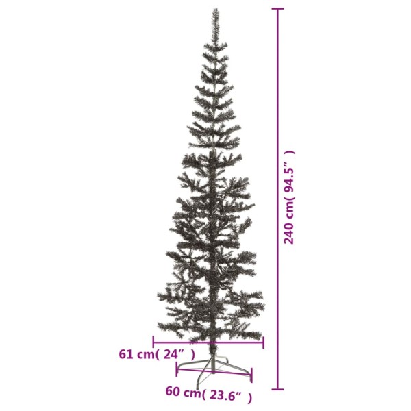 Árbol de Navidad delgado negro 240 cm