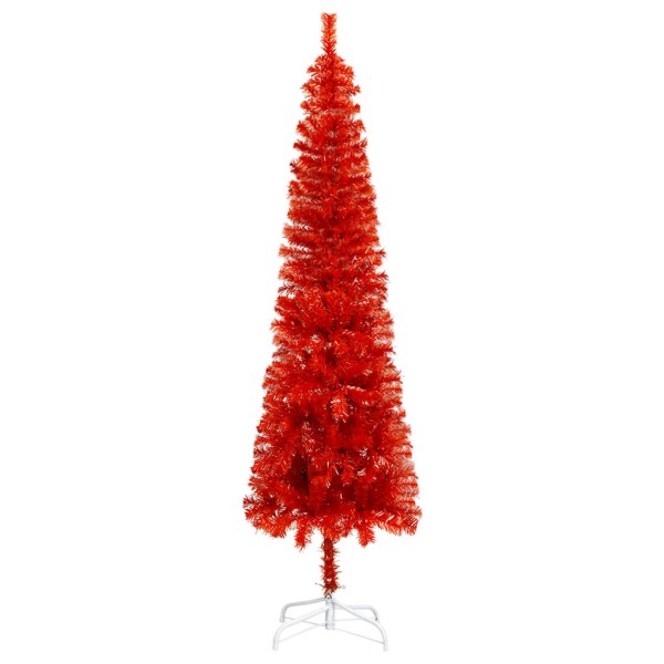 Árbol de Navidad delgado rojo 150 cm