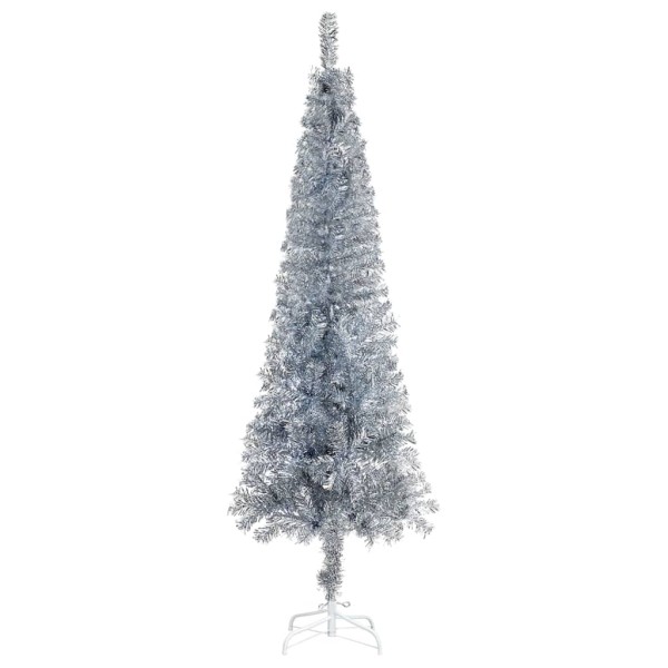 Árbol de Navidad delgado plateado 120 cm