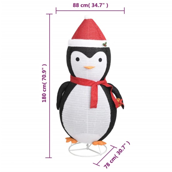 Pingüino de Navidad decorativo con LED tela lujosa 180 cm