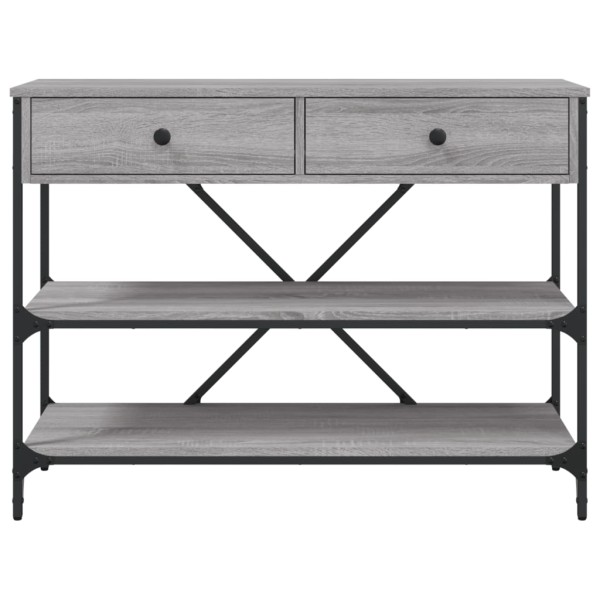 Mesa consola con cajones estantes madera ingeniería Sonoma gris