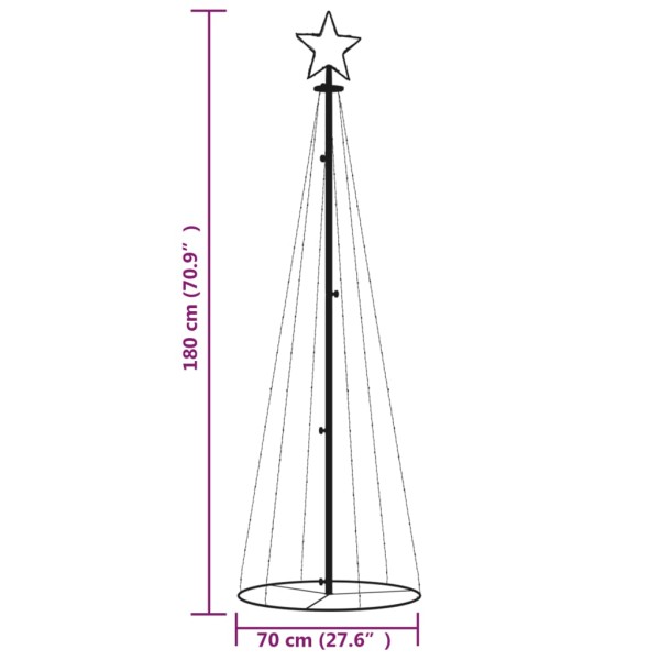 Árbol de Navidad cónico 108 LED azul 70x180 cm