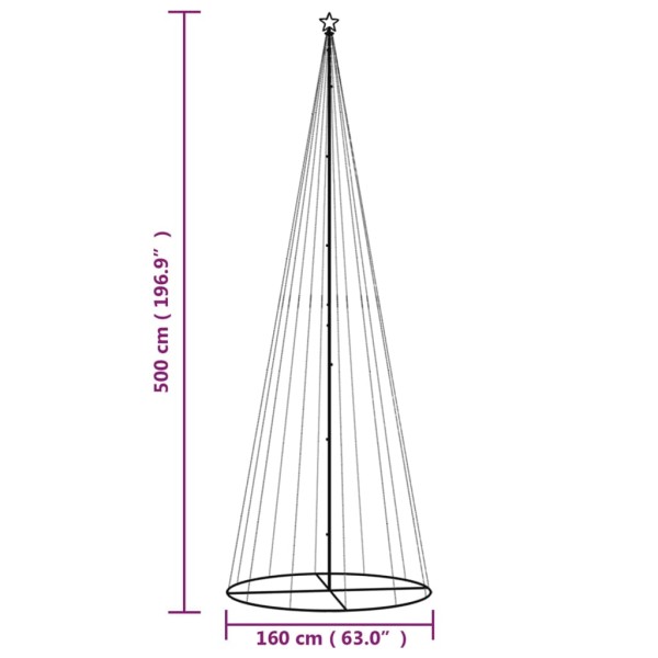 Árbol de Navidad cónico 732 LED blanco frío 160x500 cm