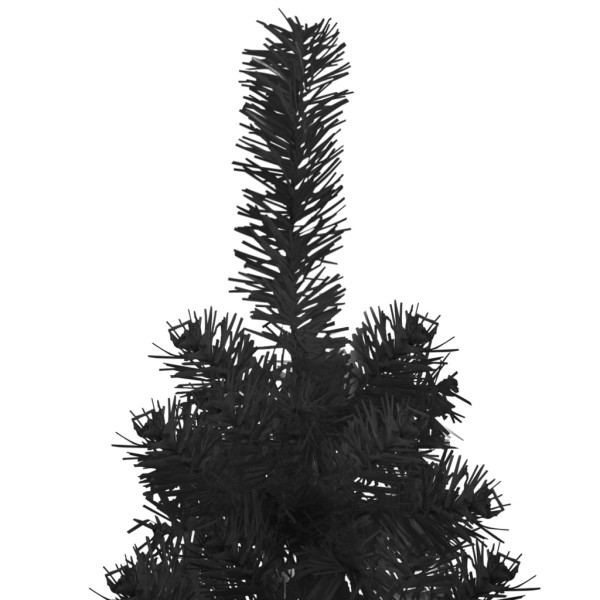 Medio árbol de Navidad artificial con soporte negro 210 cm