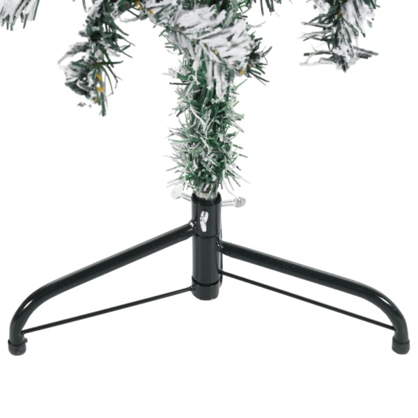 Mitad árbol Navidad artificial estrecho con nieve 120 cm