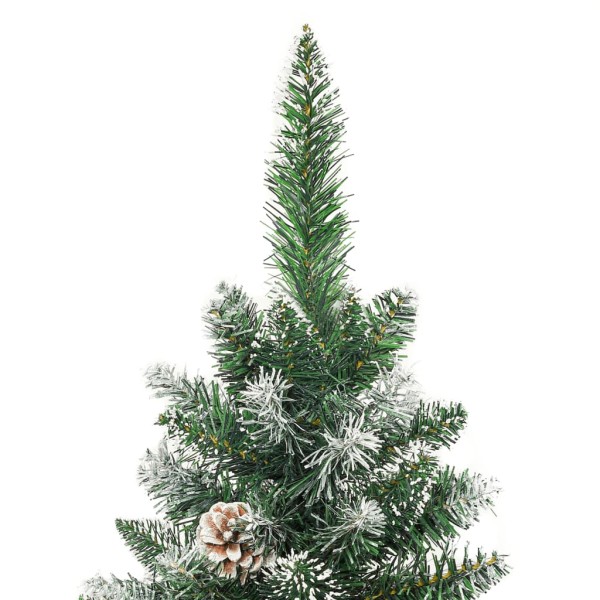 Árbol de Navidad artificial estrecho con soporte PVC 150 cm