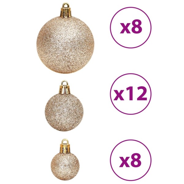 Bolas de Navidad 100 uds color champán y marrón 3 / 4 / 6 cm